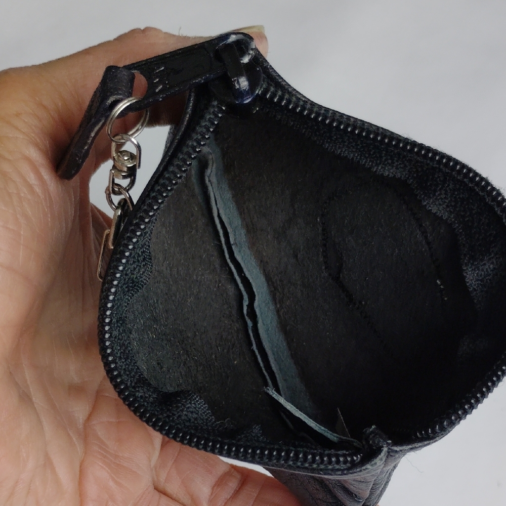 Carlos Falchi Black Leather Coin Pouch. - Picture 8 of 8